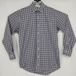 Peter Millar Shirt Mens Medium Button Down Long Sleeve Preppy‎ Plaid Blue Casual